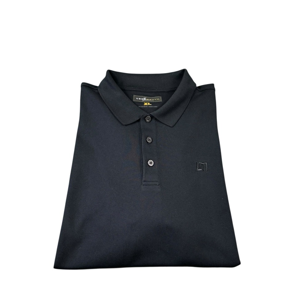 Loudmouth Golf Mens Performance Polo Shirt Black Short Sleeve XL 6600
